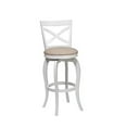 thumbnail image 3 of Bowery Hill Wood White Counter Stool Cross Back Swivel 40" Unassembled, 3 of 4