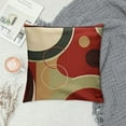 thumbnail image 2 of WERPE  Cranberry red tan Black Geometric Circle Decorative Throw Pillow Case,Home Decoration Pillowcase Zippered Pillow Covers Cushion Cover for Book Lover Worm Sofa Couch, 2 of 5