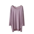 thumbnail image 2 of VOONCAS Womens Tops Modal Casual Fall Winter Crew Neck Solid Long Sleeve Purple Going Out Tops for Women Size Free Size, 2 of 7