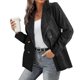 thumbnail image 3 of Women's Corduroy Jacket Solid Color Loose Lapel Coat Fashion Long Sleeve Outwear for Autumn Winter New, 3 of 5