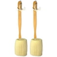 thumbnail image 1 of Cepillo de baño exfoliante Luofah, paquete de 2 con mango largo de madera, 1 of 5