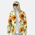 thumbnail image 4 of Goofa Sunflowers And Butterflies Printed Women's UPF 50+ Sun Protection Hoodie Jacket Lightweight Long Sleeve Sun Shirt for Women with Pocket Hiking Outdoor-XX-Large, 4 of 9