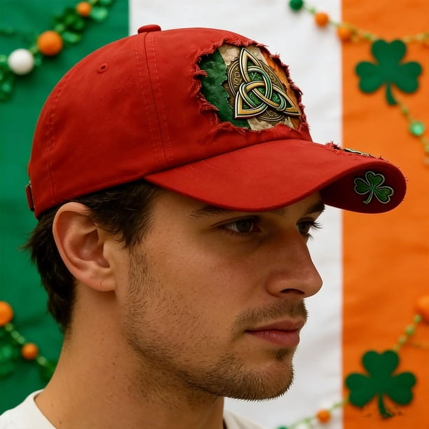 Gorra de béisbol para el Día de San Patricio | Gorra irlandesa para hombre y mujer | Diseño deportivo ajustable de perfil bajo | Bordado de trébol | Unisex (sirve para la mayoría de los adultos)