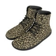thumbnail image 3 of Psesaysky Leopard Print High-Top Sneakers PU Leather Barefoot Shoes Walking Shoes for Women Girls Size 6-13.5, 3 of 7