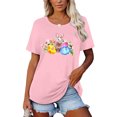 thumbnail image 1 of Pntutb - Camiseta corta con cuello redondo y estampado de Pascua para mujer Pntutb Pntutb-3548, 1 of 5