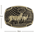 thumbnail image 6 of Deer Buck Hunting Scene Woods Belt Buckle Hunter USA Flag Bronze finish, 6 of 6