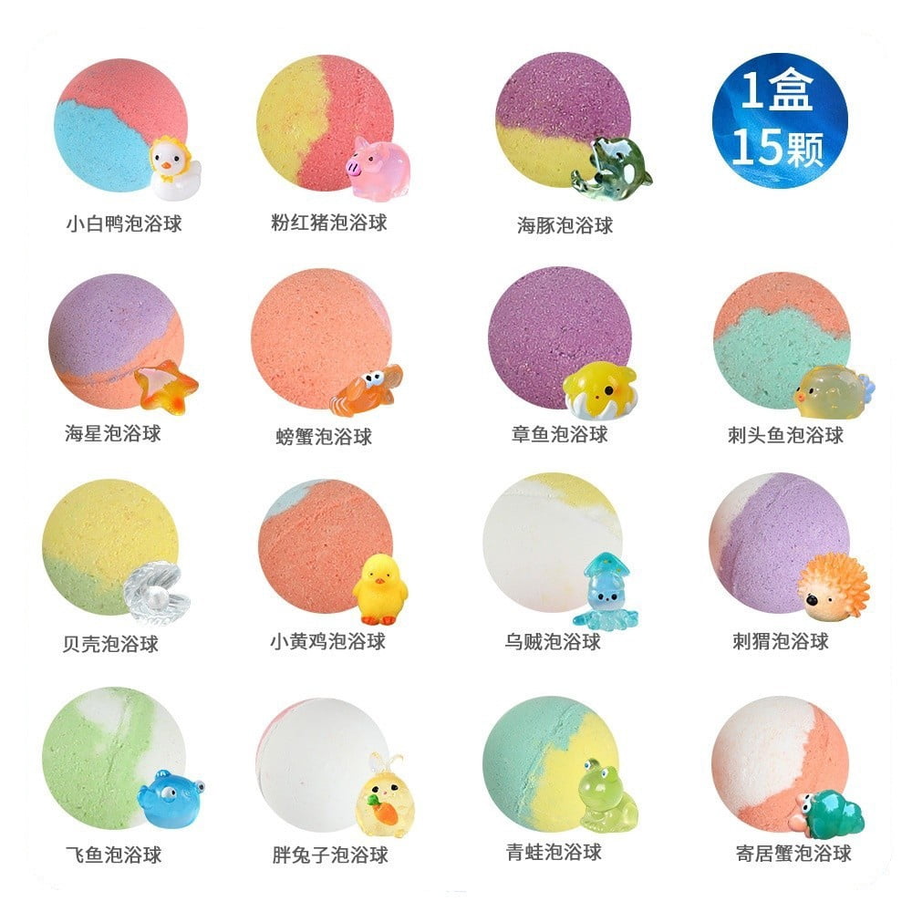 Uxgjfwu Natural Organic Kids Bath Bombs Set, Bath Fizzies with Fun Bath Toys, Gentle Skin Friendly Formula, Perfect Birthday Presents for Bath Time Fun