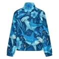 thumbnail image 6 of Jackets for Women Winter Coat Jackets Flannel Stand Collar Jacket(Hammerhead Shark Blue Art,Size:S-4XL), 6 of 7