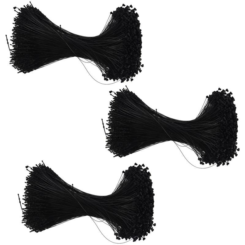 7 Inch 3000 Pcs Black Snap Lock Pin Loop Plastic Tag Fastener Hook Ties