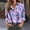 Purple, variant on QUNYINEY Floral T Shirts for Women Purple Long Sleeve Collared Casual Blouse Drop Shoulder Button Down Loose T-Shirts Womens Tops