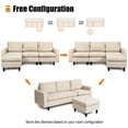 thumbnail image 5 of Gymax Convertible L-shaped Sectional Sofa Couch w/ Cushion Beige, 5 of 8