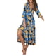 thumbnail image 1 of TRKIYQC Vestido largo bohemio para mujer, casual, floral, cuello en V, manga 3/4, para fiesta en la playa, vacaciones TRKIYQC  moda, 1 of 6