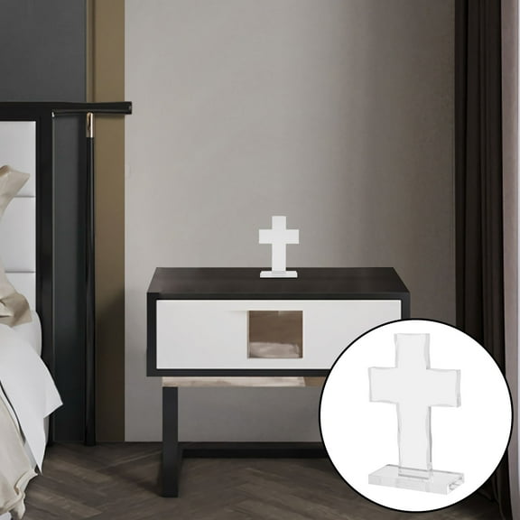 PENIKOKO Tabletop Cross Acrylic Decor Minimalist Style for Religious Home Decor 1Set