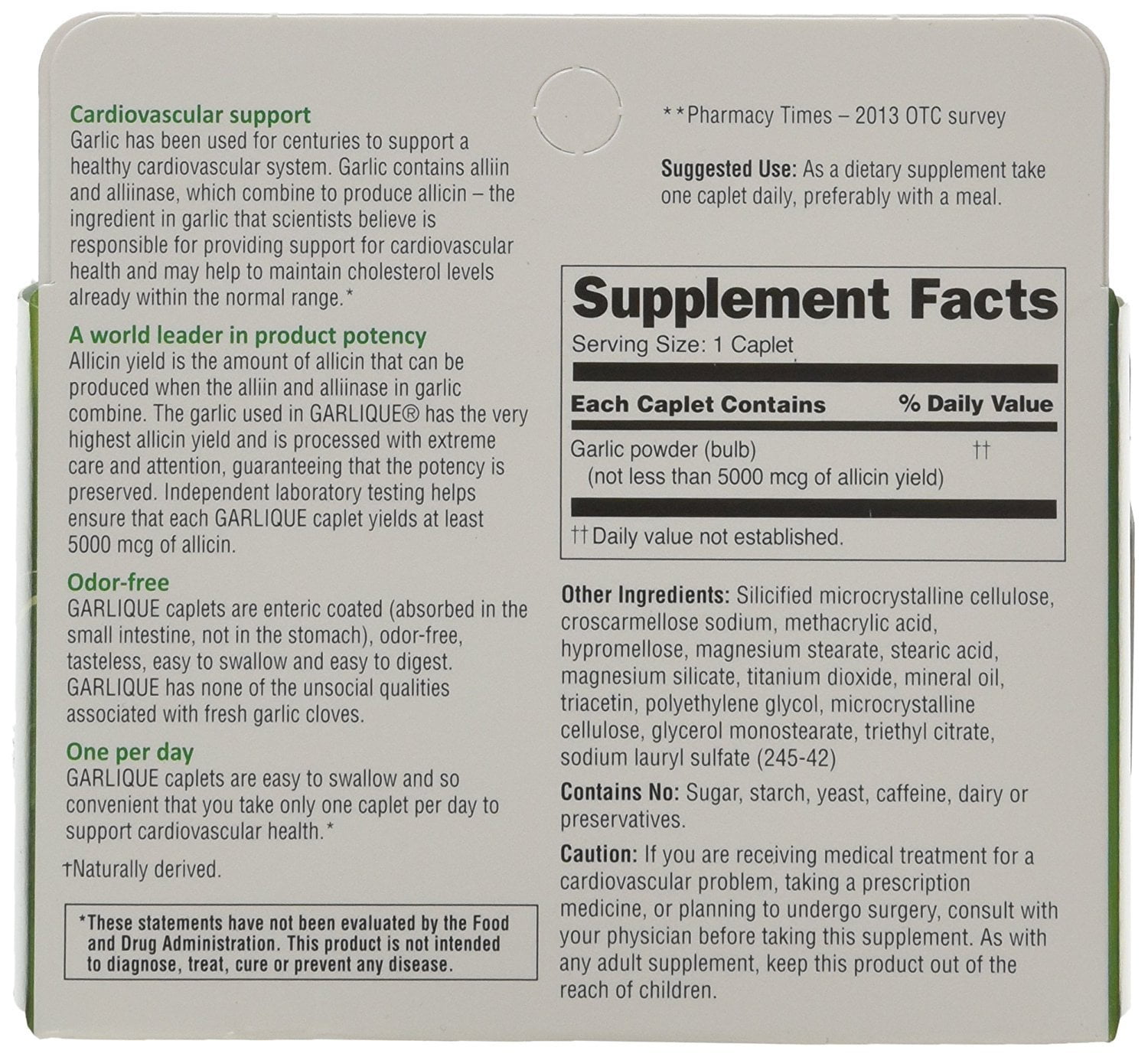 Garlique Caplets 30 Tablets (Pack of 3)