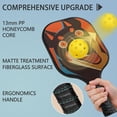 thumbnail image 2 of Pickleball Paddles Set Of 2, Fiberglass Surface, Astonished Dog Print, 4 Balls & Bag, 2 of 5