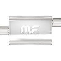 MagnaFlow Performance Exhaust Muffler 11225: 2.25"/2.25" Inlet/Outlet, 4x9x14" Oval, Stainless Steel, Satin Finish