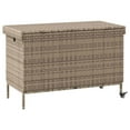 thumbnail image 5 of vidaXL Patio Storage Box with Wheels Gray 43.3"x21.7"x28.7" Poly Rattan, 5 of 6