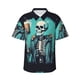 thumbnail image 1 of Balery Vintage Skull Beer Camisas hawaianas de manga corta para hombre, camisas playeras de corte holgado, camisas de vacaciones con botones,Large, 1 of 7