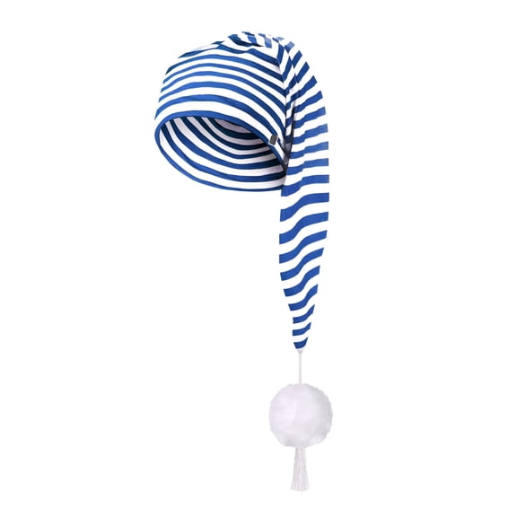 TELOLY Long Christmas Sleeping Night Cap Women Men Striped Adjustable Stocking Sleeping Cap Night Cap with Pom Ball Soft Comfortable Santa Hats