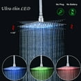 thumbnail image 4 of 10"Chrome LED Rainfall Shower Head Square Ceiling Mount Ultra-thin Adjustable, 4 of 11