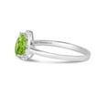 thumbnail image 4 of 14k White Gold Pear Peridot And Diamond Ring, 4 of 6