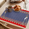 thumbnail image 3 of Independence Day Placemats Set of 4, Vintage Abstract Blue Red Stars USA Flag Red Border Non-Slip Place Mats Washable Table Mats for Kitchen Dining Table Decorations Indoor/Outdoor, 3 of 9