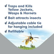 Enoz Trap-N-Kill Outdoor Yellow Jacket, Hornet, and Wasp Trap with Bait, 3 Pack