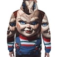 thumbnail image 6 of Lsque Chucky Pattern Casual Men's Hoodie,Hooded Sweatshirt with Kangaroo Pocket,Pullover Hoodie-Large, 6 of 8