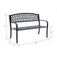 thumbnail image 3 of 50" L Metal Garden Bench Black Criss Cross Design, 3 of 3