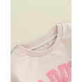 thumbnail image 5 of Caoirhny Baby Girl Romper Ruffle Long Sleeve Crew Neck Letter Embroidery Bodysuit Newborn Clothes, 5 of 8