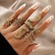 thumbnail image 1 of (Paquete de 4) (Oro) Juego de anillos de serpiente vintage Anillos apilables para la articulación de los dedos Anillos para nudillos Joyas, 1 of 5