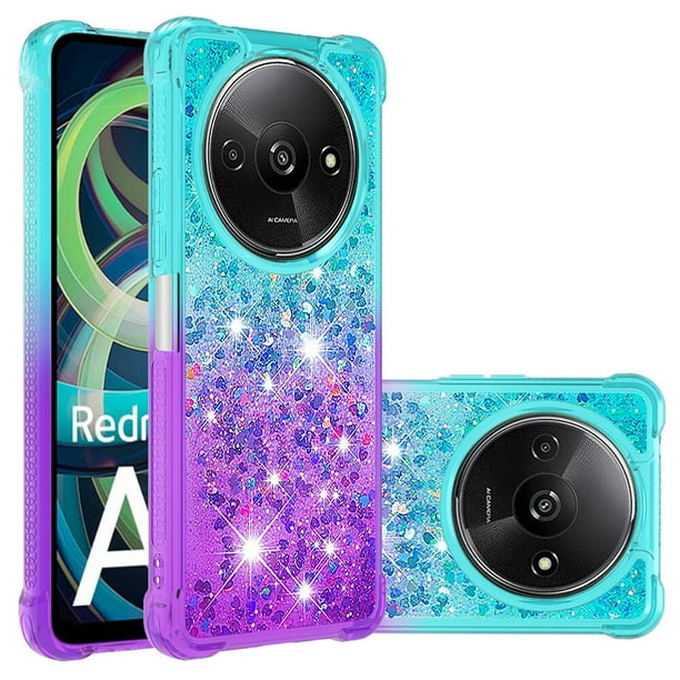 Funda para Xiaomi Redmi A3 Transparente con Brillos Carcasa Protectora Antigolpes con Glitter Brillante