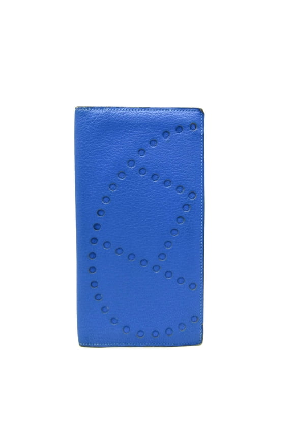 Pre-Owned Hermes Evelyne Fleming Men,Women Chevre Leather Long Bill Wallet (bi-fold)... (Good)