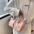 thumbnail image 4 of New fashion PU messenger bag summer fashion dating shoulder bag Underarm pleated bag-pink, 4 of 5