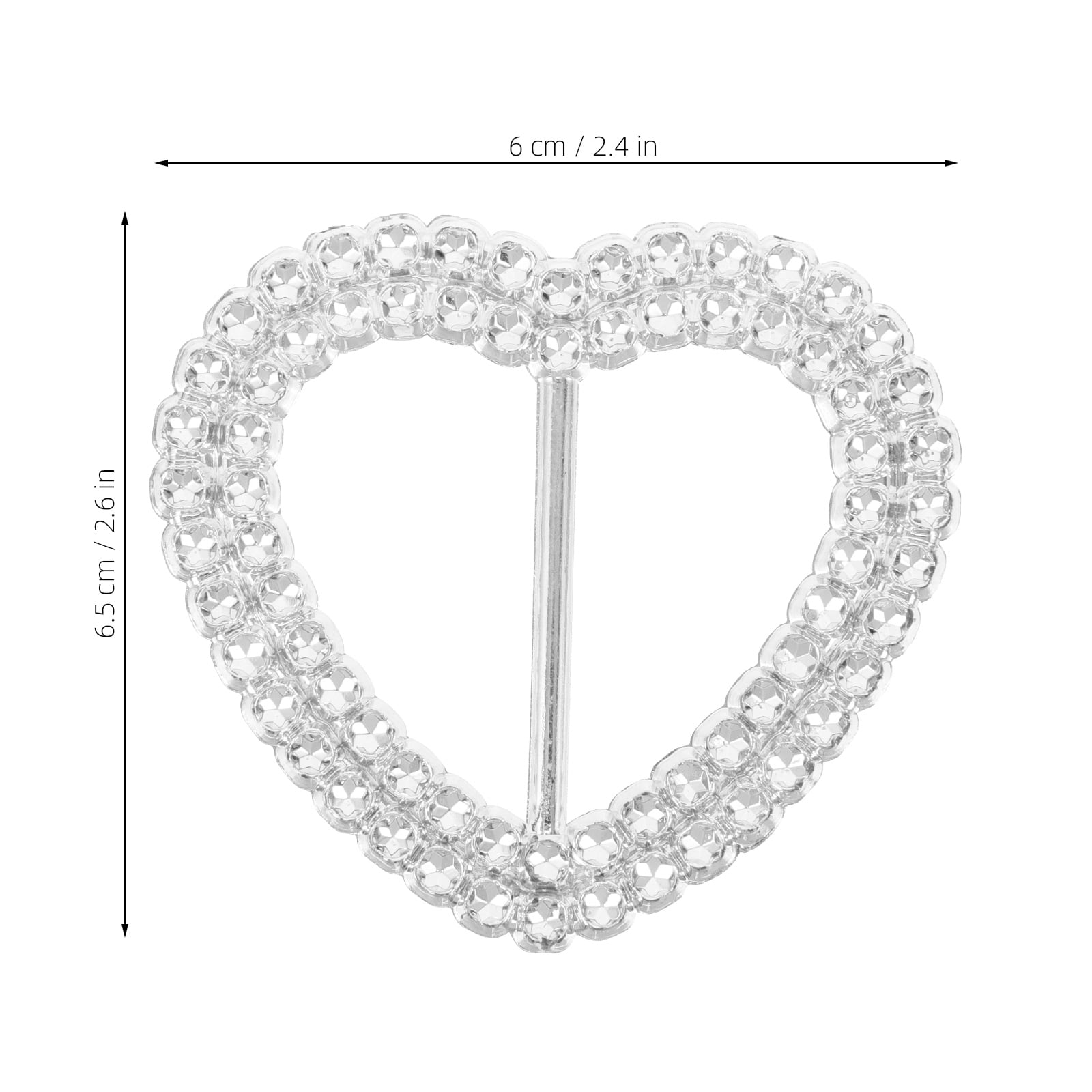 ELAYARD 100Pcs Elegant Heart Rhinestone Scarf Buckle Easy to Use Scarf Clip Accessory