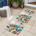 thumbnail image 6 of Runner Rug 2.62'x6.56', Colorful Flowers Non Slip Backing Floor Mats Soft Area Rugs, Absorbent Muddy Dirt Trapping Carpet for Entryway Hallway Bedroom Kitchen Abstracrt Modern Geometric Floral Plants, 6 of 9