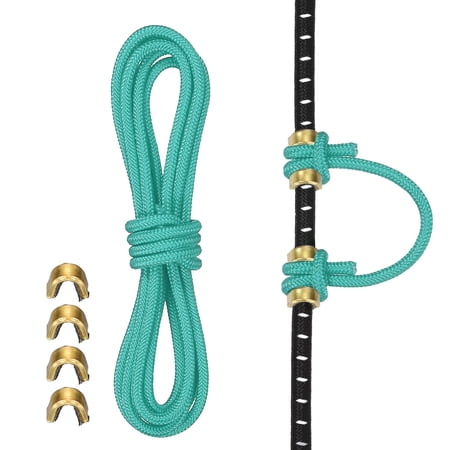 Uxcell Archery D Loop Rope Bow String D Loop Rope with Brass Nock Points 3 ft & Cyan -Fitting for (Compound Bow Strings)