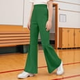 thumbnail image 6 of LIJCC Girls Solid Color Flared Pants Thin Sports Tights Workout Leggings Kids Elastic High Waisted Yoga Bell-Bottom Trousers(Green,14-15 Years), 6 of 9