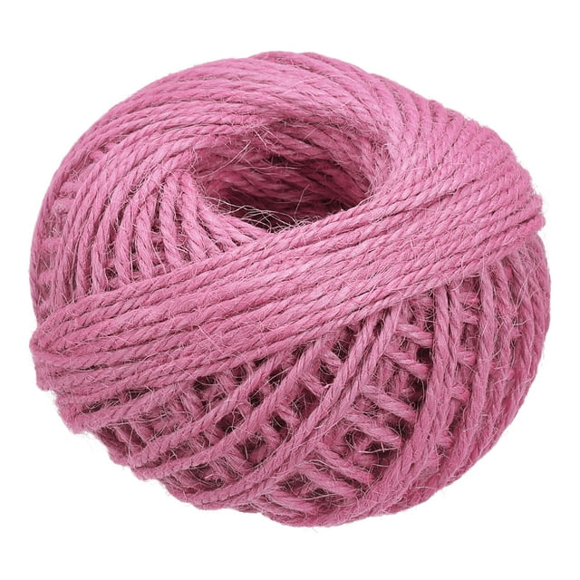 Unique Bargains 164 Feet 2mm Jute Twine, Jute Rope, Jute String Cords Pink