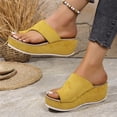 thumbnail image 5 of Dweltoz Women Chunky Wedge Flip Flops Sandals Open Toe Slip-On Orthopedic Correction Comfortable Flip Flops Summer Casual Light Weight Slippers,Yellow 43, 5 of 8