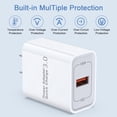 thumbnail image 5 of Compatible for iPhone Charger, 2Pack 6FT Light-ning Charging Cable with 18W Fast Charging Block USB Charging Brick Phone Charger, Wall Charger Block Adapter Compatible for iPhone14/13/12/11, White, 5 of 9