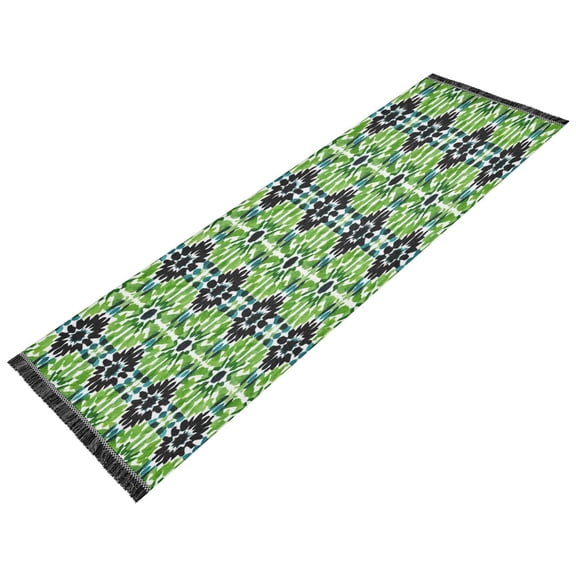 Vintage Modern Runner Rug,Non Slip Machine Washable 72"x23.5" Polyester Material Pet-Friendly Durable,Applicable to Entryway Rug Living Room Rug Green and Black