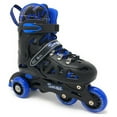 thumbnail image 2 of Chicago Skates Adjustable Inline Training Skate Combo Set Black/Blue/White, Includes Skates, Helmet, Knee pads, Wrist guards and Carryall backpack, Size Medium (1-4), 2 of 11