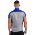 thumbnail image 2 of TiaoBug Mens Short Sleeve Zip Up Work Shirt Reflective Stripes Jacket Workshop Tops with Pockets Blue&Gray 175/XL, 2 of 7