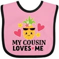 thumbnail image 3 of Inktastic My Cousin Loves Me Pineapple Girls Baby Bib, 3 of 4