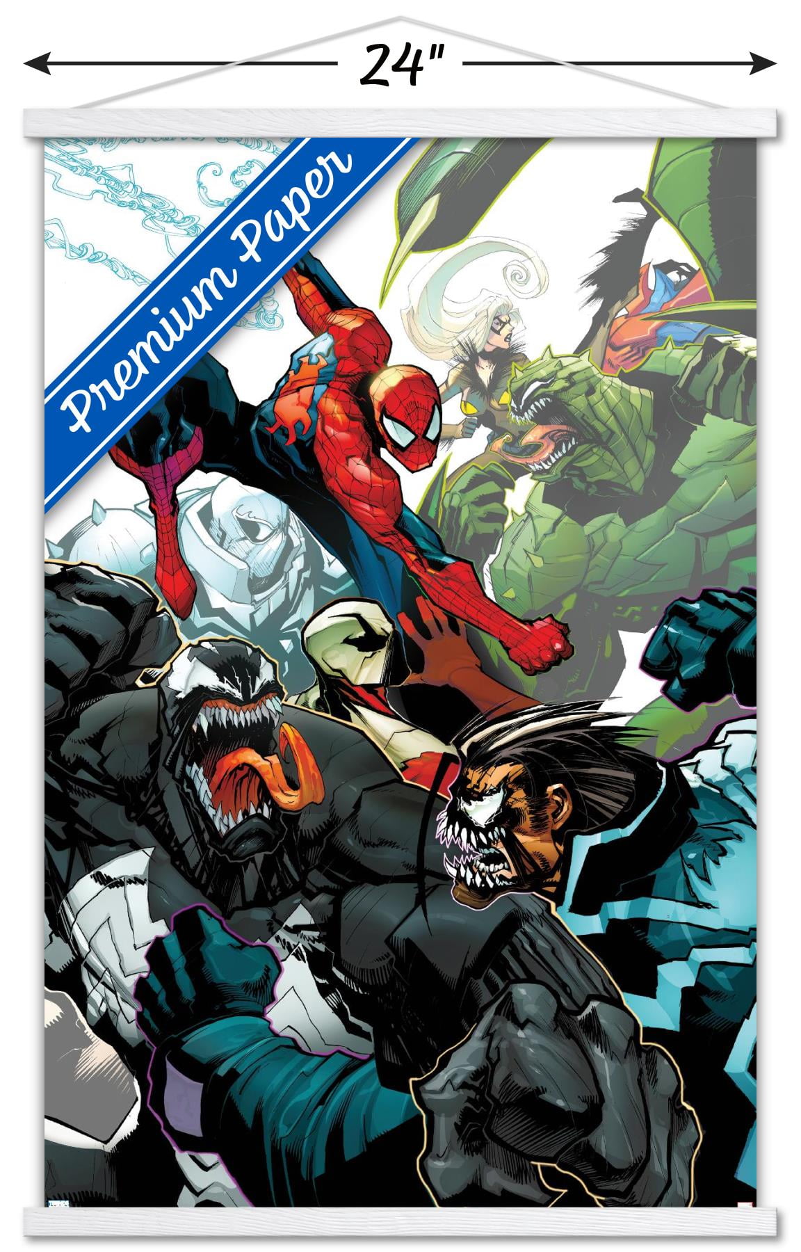 マーベル展 限定 ポスター 額装済み marvel ヴェノム ウルヴァリン DC Marvel Comics - Spider-Man - Venom #160 Wall Poster, 22.375