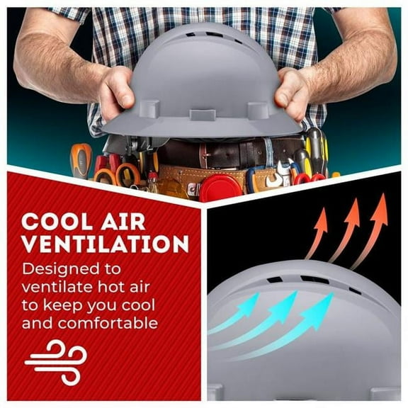 Acerpal 1GRV Full Brim Grey Vented Hard Hat