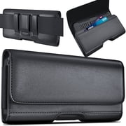 Bomea Belt Case for Samsung Galaxy S26+ Plus, S25+, S24+, S23+, S22+, S21+, Cell Phone Holster with Belt Clip for Men, ID Card Slot Pouch Cover (Fits Phone with Case on) Black