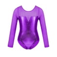 thumbnail image 4 of DPOIS Kids Girls Sparkly Rhinestone Metallic Leotard Long Sleeve Tulle Jumpsuit, 4 of 4