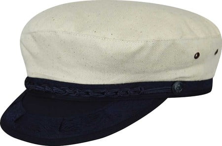 white greek fisherman hat